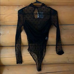 Black see through body suit
